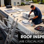 A Male Technician Repairing The Roof of a Class A Motorhome