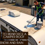 A Male Technician Doing Camper Roof Coating