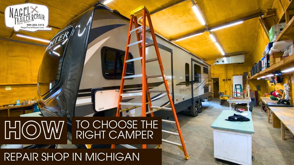 Camper repairs work in progress in a Trailer Repair Shop