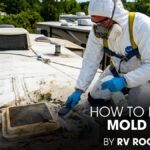 A Male Technician Removing Mold from An RV Roof