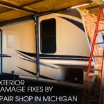 Exterior Damage fixes by camper repair shop in Michigan
