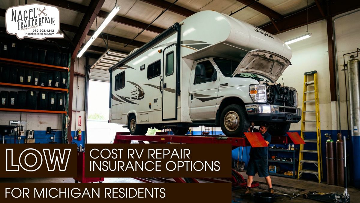 RV repair works in a workshop