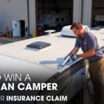 A Male Technician Doing Camper Roof Sealing